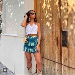 Zara‎ Pareo Skirt Abstract Geo Print Blue/Green  Size 2X